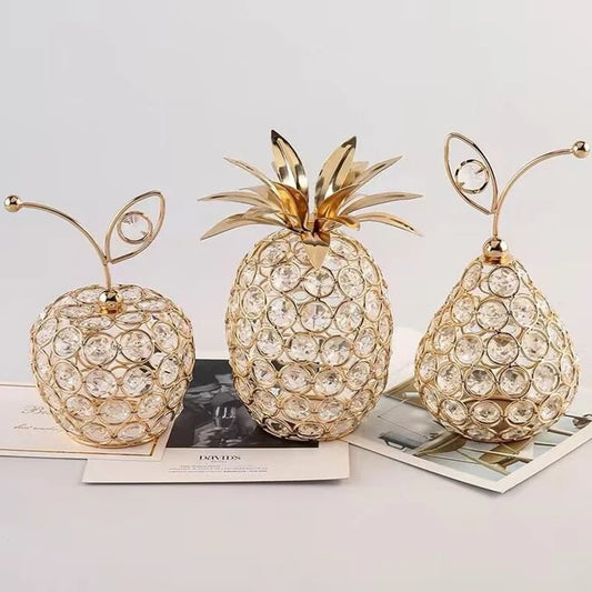 Bling Crystal Apple & Pineapple Ornaments
